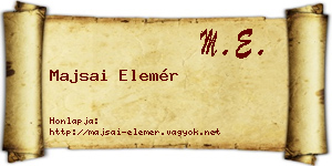Majsai Elemér névjegykártya